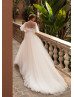 Ivory Lace Tulle Stunning Wedding Dress With Cape